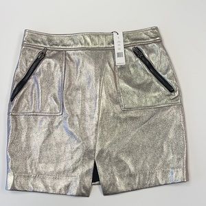 W118 by Walter Baker metallic mini skirt w/ zippers NWT